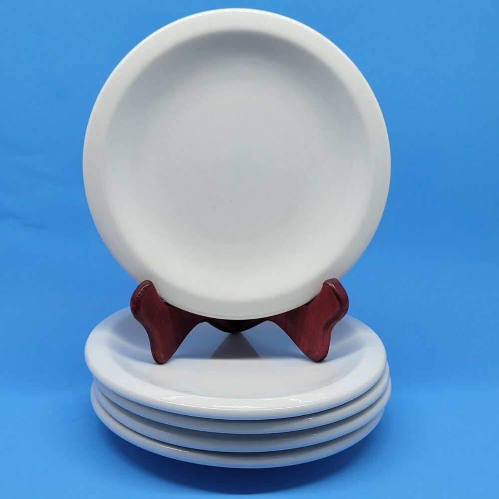(5) Culinary Arts Cafeware 7 3/4" Salad Dessert Plates Heavy Rimmed Porcelain